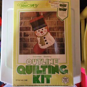 BeeCrafty Snowman Stocking Outline Quilting Kit Vintage